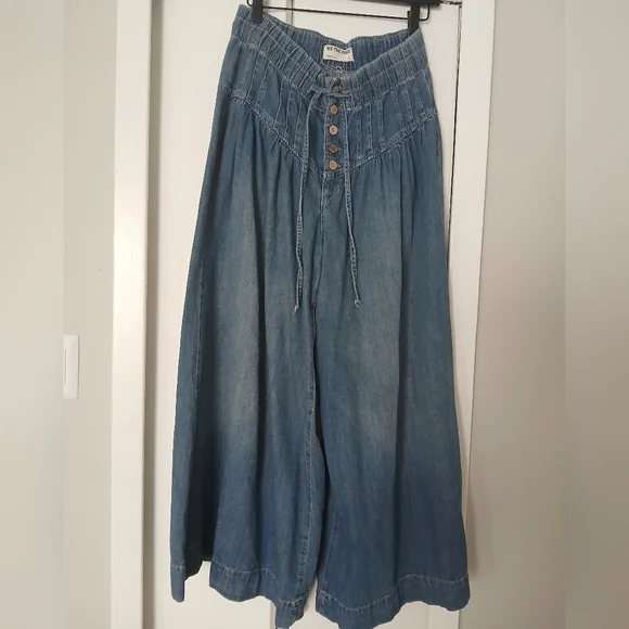 Free People Forget Me Knot Wide Leg Jeans S We The Free - Picture 4 of 6